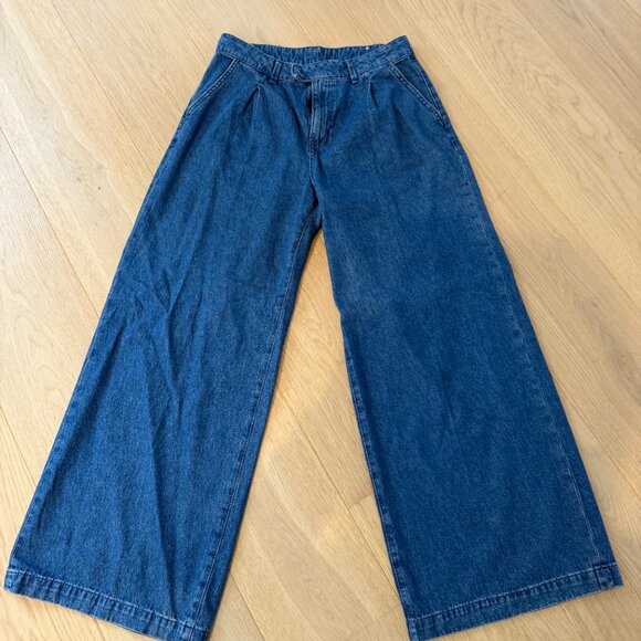 2 Awesome pairs- ZARA Mid Waist Darted Wide Leg Jeans & Hi Rise Straight Size 28 - Picture 3 of 4